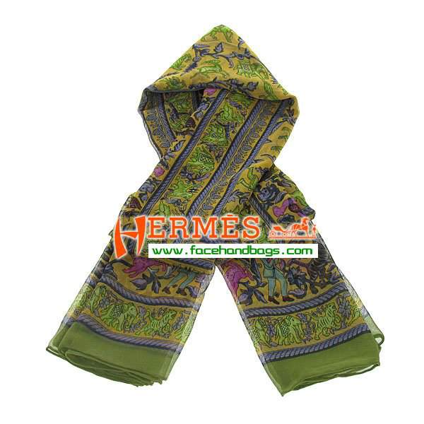 Hermes 100% Silk Square Scarf Green HESISS 135 x 135